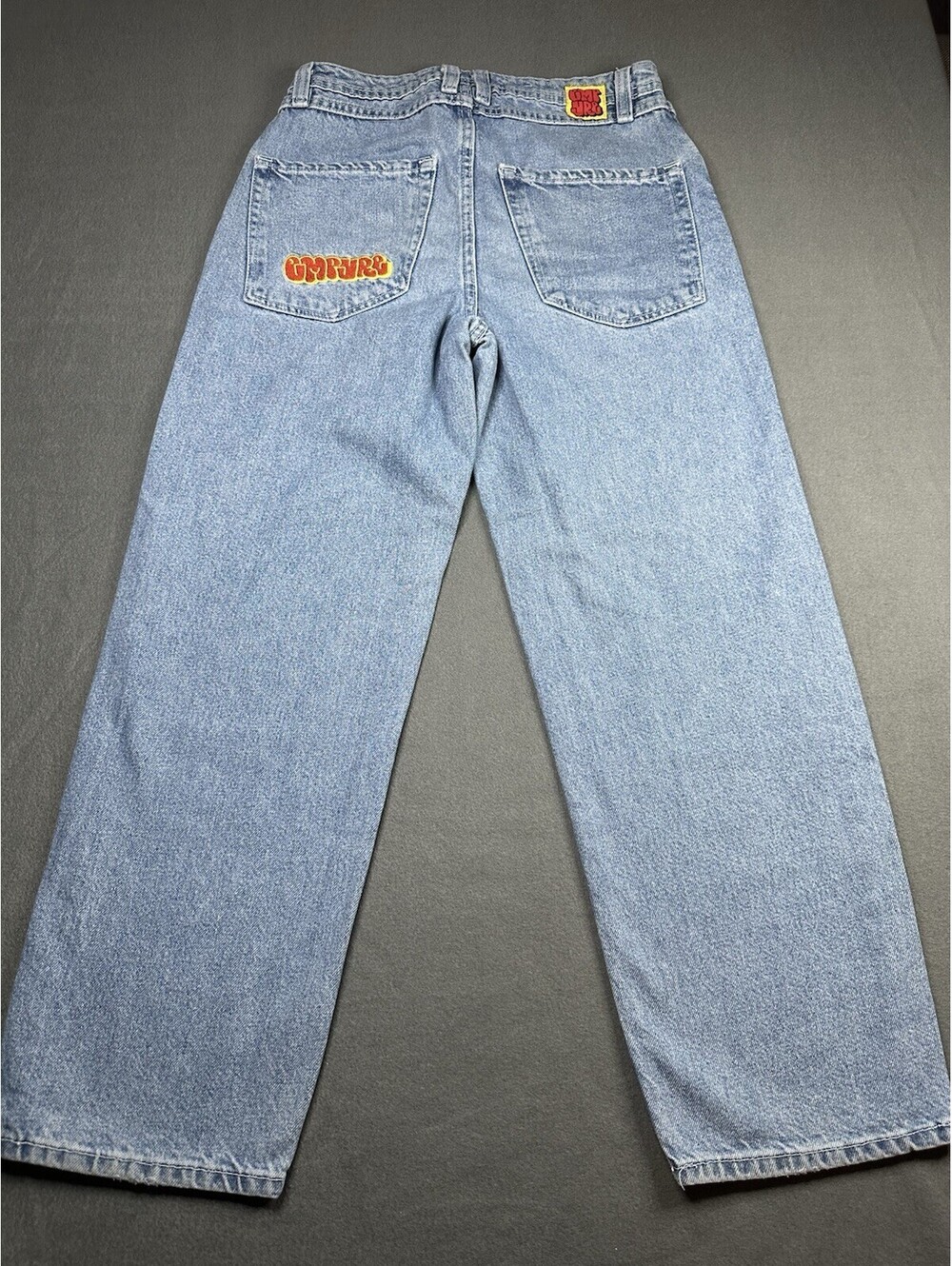 Empyre Jeans Womens 28 Blue Loose Fit Skate Embroidered Logo Baggy Denim